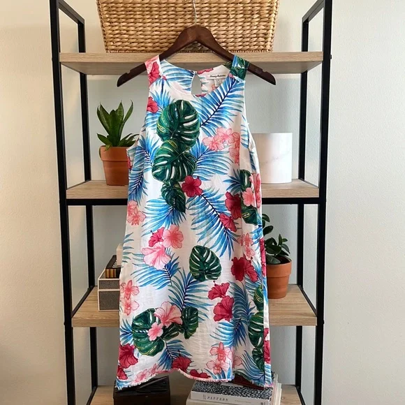 Tommy Bahama | Dresses | Tommy Bahama 0 Linen Palm Floral Print Dress  Wpockets Small | Poshmark